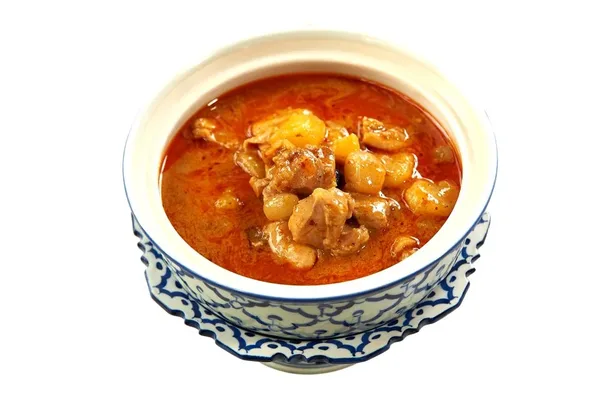 Poulet au curry rouge, riz thai